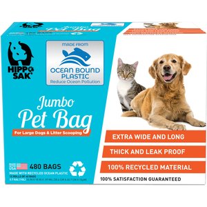 Hippo Sak Ocean Pet Poop Bags, 480 count