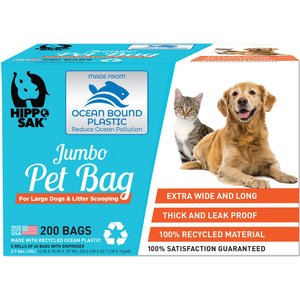 Hippo Sak Ocean Pet Poop Bags with Dispenser, 200 count