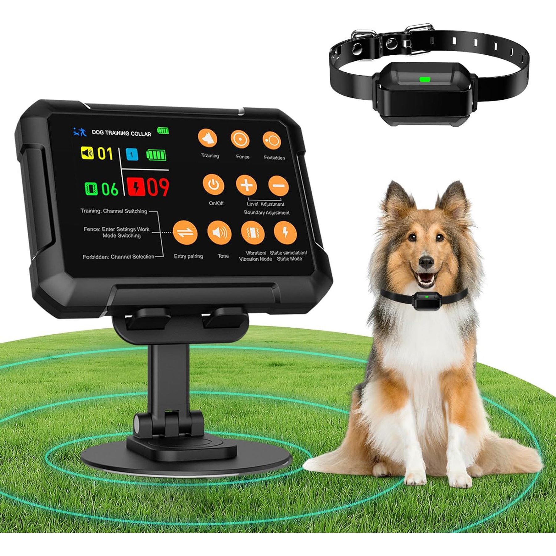 Hoistspark Last Technology 3 in 1 Radar Signal Wireless Electronic Fence Indoor & Outdoor Dog Training Collar, Medium, Black, 1 count