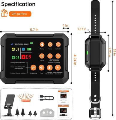 Show full view: Hoistspark Last Technology 3 in 1 Radar Signal Wireless Electronic Fence Indoor & Outdoor Dog Training Collar, Medium, Black, 1 count slide 9 of 10