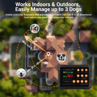 Show full view: Hoistspark Last Technology 3 in 1 Radar Signal Wireless Electronic Fence Indoor & Outdoor Dog Training Collar, Medium, Black, 1 count slide 4 of 10