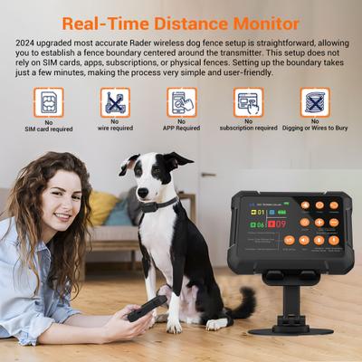 Show full view: Hoistspark Last Technology 3 in 1 Radar Signal Wireless Electronic Fence Indoor & Outdoor Dog Training Collar, Medium, Black, 1 count slide 3 of 10