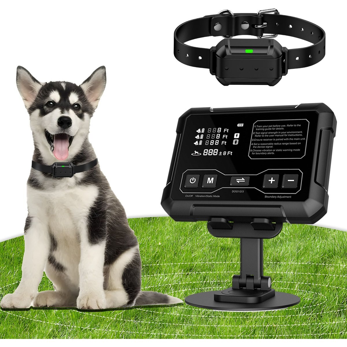 Hoistspark Last Technology Radar Signal Wireless Electronic Fence F900 Indoor & Outdoor Dog Training Collar, Medium, Black, 1 count