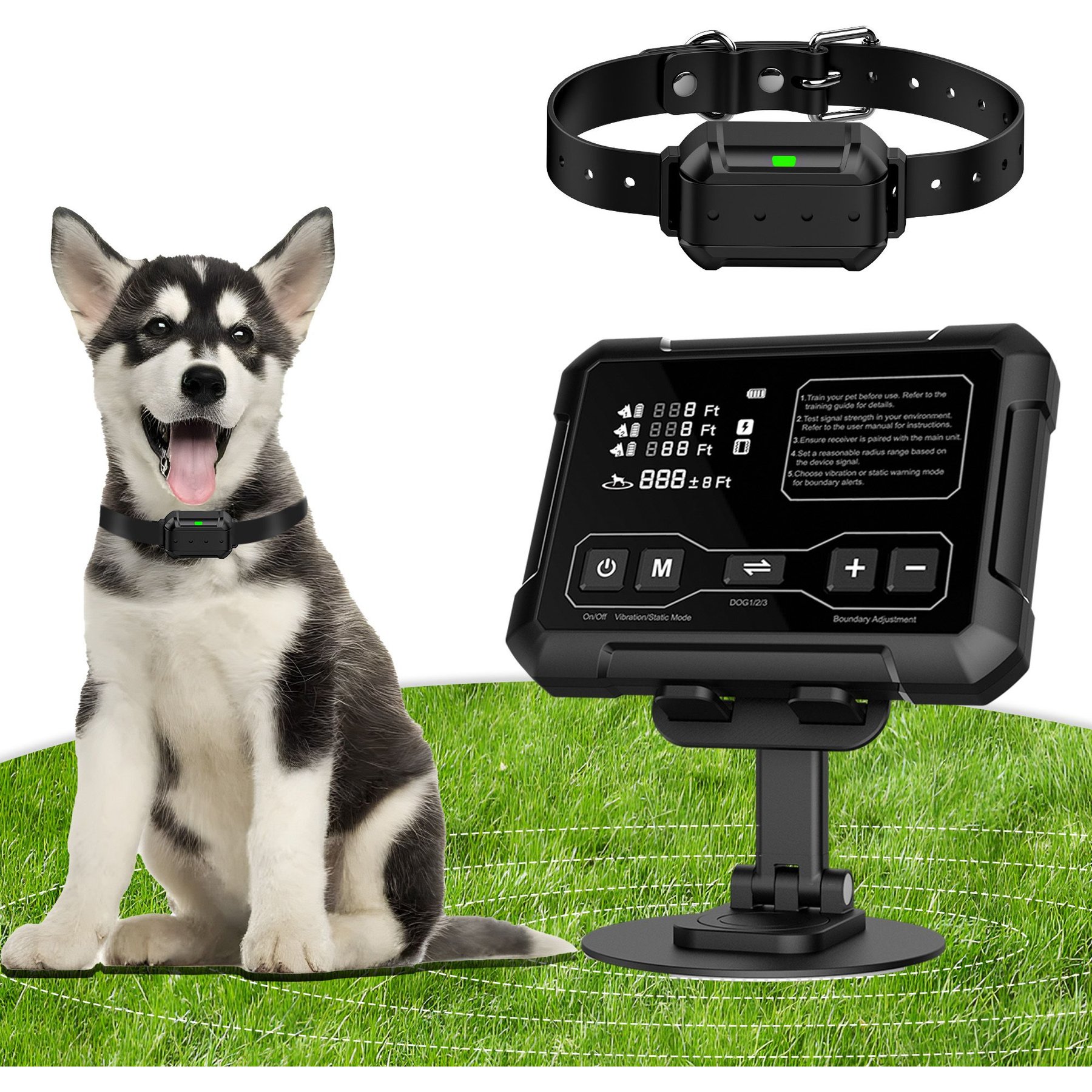 Hoistspark Last Technology Radar Signal Wireless Electronic Fence F900 Indoor & Outdoor Dog Training Collar, Medium, Black, 1 count