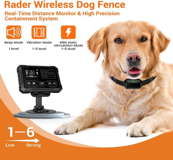 Hoistspark Last Technology Radar Signal Wireless Electronic Fence F900 Indoor & Outdoor Dog Training Collar, Medium, Black