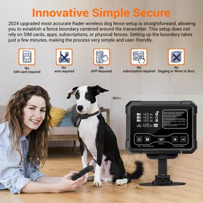 Show full view: Hoistspark Last Technology Radar Signal Wireless Electronic Fence F900 Indoor & Outdoor Dog Training Collar, Medium, Black, 1 count slide 3 of 10