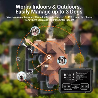 Show full view: Hoistspark Last Technology Radar Signal Wireless Electronic Fence F900 Indoor & Outdoor Dog Training Collar, Medium, Black, 1 count slide 4 of 10