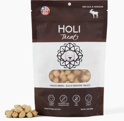 HOLI All Natural & Wild Caught Elk & Venison Meat Dog Freeze-Dried Treat, 3-oz bag
