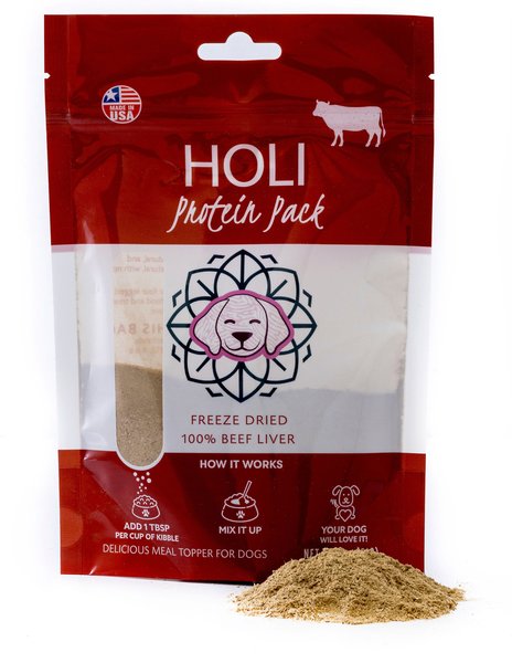 HOLI Beef Liver, Lamb Liver, Rabbit Variety Pack Grain-Free Freeze-Dried Dog & Cat Food Topper, 2-oz bag, 3 count