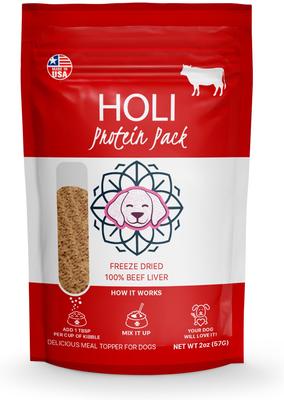 Show full view: HOLI Beef Liver Protein Pack Grain-Free Freeze-Dried Dog Food Topper, 4-oz bag slide 3 of 9