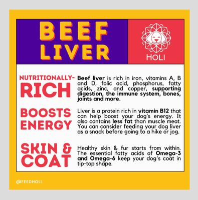 Show full view: HOLI Beef Liver Protein Pack Grain-Free Freeze-Dried Dog Food Topper, 4-oz bag slide 7 of 9
