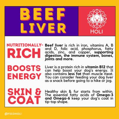 Show full view: HOLI Beef Liver Protein Pack Grain-Free Freeze-Dried Dog Food Topper, 8-oz bag slide 3 of 9