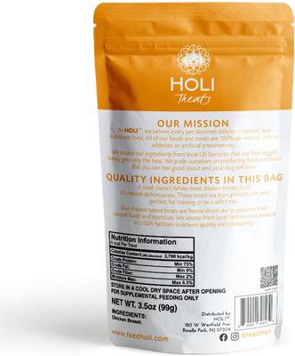 Show full view: HOLI Chicken Breast Grain-Free Freeze-Dried Dog Treats, 3.5-oz bag slide 6 of 8