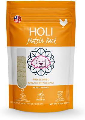 Show full view: HOLI Chicken Breast Protein Pack Grain-Free Freeze-Dried Dog Food Topper, 1.75-oz bag slide 3 of 9