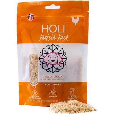 HOLI HOLI Chicken Breast Protein Pack Grain-Free Freeze-Dried Dog Food Topper, 3.5-oz bag