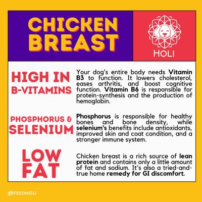 Show full view: HOLI Chicken Breast Protein Pack Grain-Free Freeze-Dried Dog Food Topper, 7-oz bag slide 3 of 9