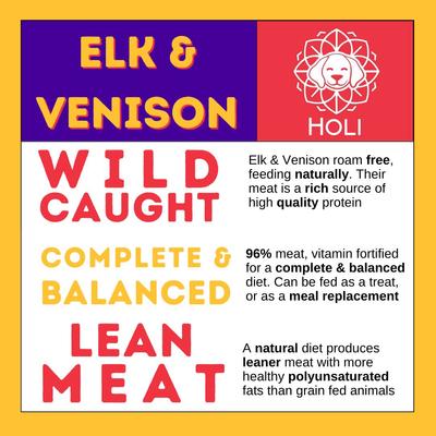 Show full view: HOLI Elk & Venison Protein Pack Grain-Free Freeze-Dried Dog & Cat Food Topper, 3-oz bag slide 5 of 6