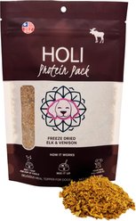 HOLI Elk & Venison Protein Pack Grain-Free Freeze-Dried Dog & Cat Food Topper, 6-oz bag