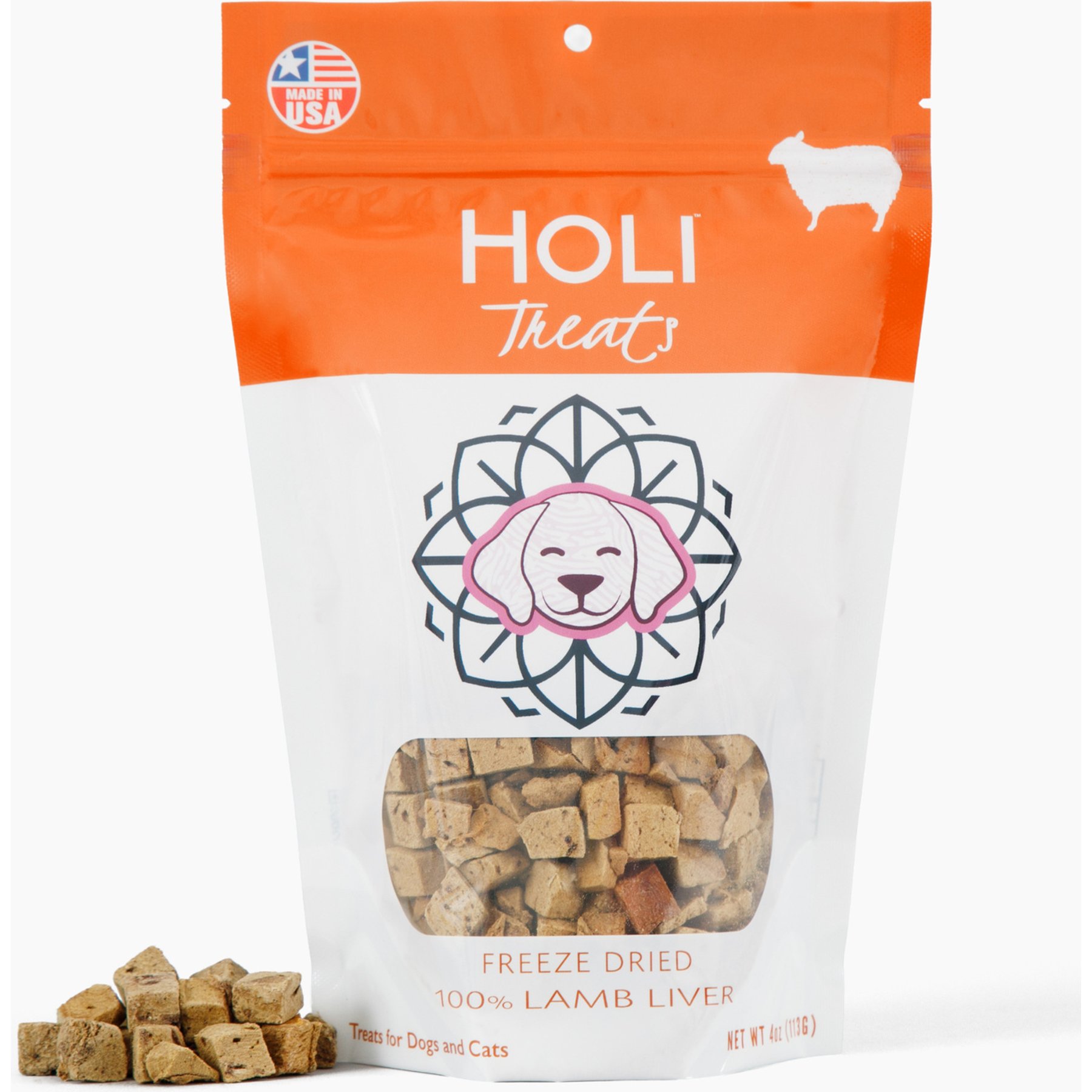 HOLI Lamb Liver Grain-Free Freeze-Dried Dog & Cat Treats, 2-oz bag