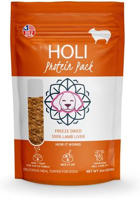 Show full view: HOLI Lamb Liver Protein Pack Grain-Free Freeze-Dried Dog Food Topper, 4-oz bag slide 3 of 8