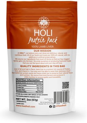 Show full view: HOLI Lamb Liver Protein Pack Grain-Free Freeze-Dried Dog Food Topper, 8-oz bag slide 6 of 8