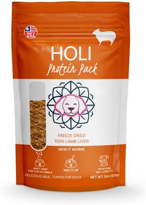 Show full view: HOLI Lamb Liver Protein Pack Grain-Free Freeze-Dried Dog Food Topper, 8-oz bag slide 7 of 8