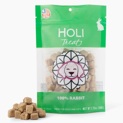 HOLI HOLI Rabbit Grain-Free Freeze-Dried Dog Treats, 1.75-oz bag
