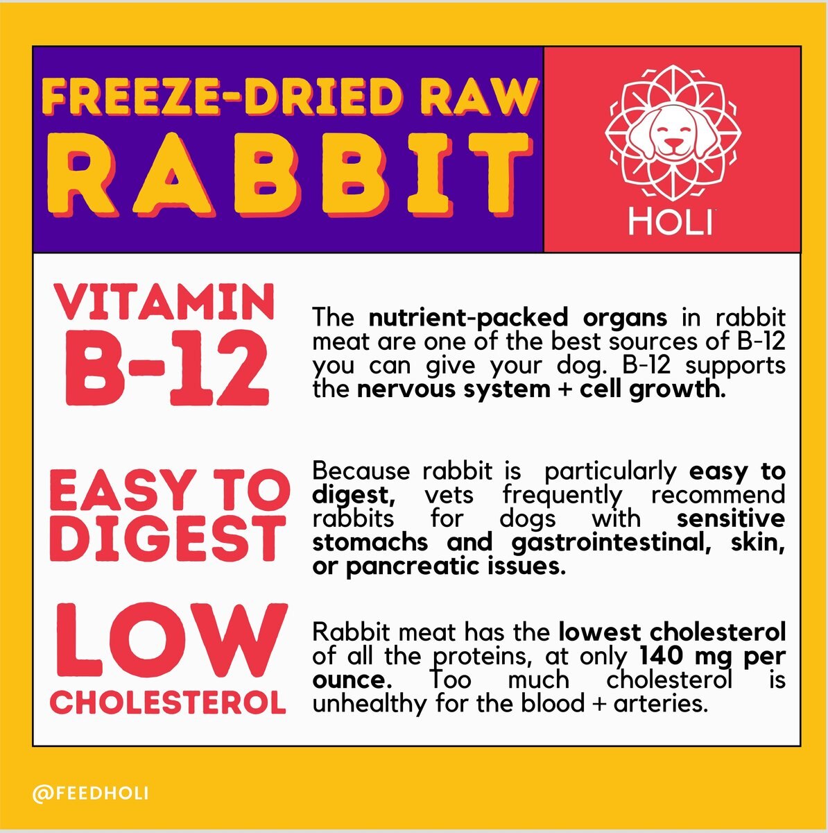 HOLI Rabbit Grain-Free Freeze-Dried Dog Treats, 3.5-oz bag - Chewy.com