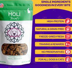 HOLI Rabbit Grain-Free Freeze-Dried Dog Treats, 3.5-oz bag slide 2 of 7