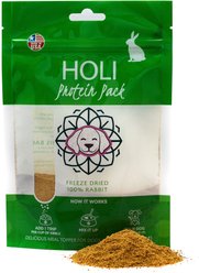 HOLI Rabbit Protein Pack Grain-Free Freeze-Dried Dog Food Topper, 8-oz bag