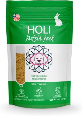 Show full view: HOLI Rabbit Protein Pack Grain-Free Freeze-Dried Dog Food Topper, 8-oz bag slide 7 of 9