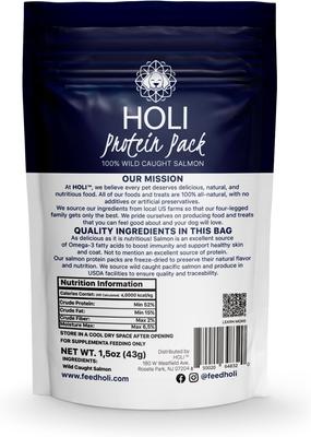 Show full view: HOLI Topper Variety Pack Beef Liver, Wild Caught Salmon, Chicken Breast Dog & Cat Food topping, 5.25-oz bag slide 6 of 8