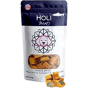 HOLI Wild Caught Salmon Grain-Free Freeze-Dried Dog Treats, 3-oz bag