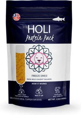 Show full view: HOLI Wild Caught Salmon Protein Pack Grain-Free Freeze-Dried Dog Food Topper, 1.75-oz bag slide 3 of 9