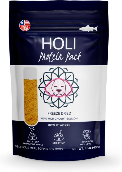 HOLI Wild Caught Salmon Protein Pack Grain- Free Freeze-Dried Dog Food Topper