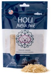 HOLI Wild Caught Salmon Protein Pack Grain-Free Freeze-Dried Dog Food Topper, 6-oz bag