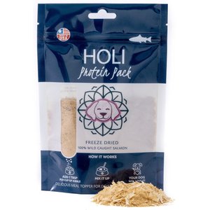 HOLI Wild Caught Salmon Protein Pack Grain-Free Freeze-Dried Dog Food Topper, 6-oz bag