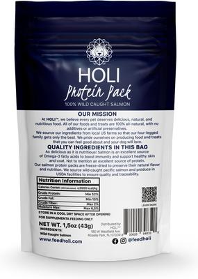 Show full view: HOLI Wild Caught Salmon Protein Pack Grain-Free Freeze-Dried Dog Food Topper, 6-oz bag slide 6 of 9