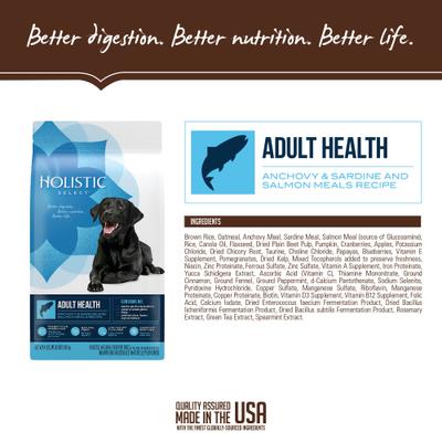 Show full view: Holistic Select Adult Health Anchovy, Sardine & Salmon Meals Recipe Dry Dog Food, 30-lb bag slide 5 of 13