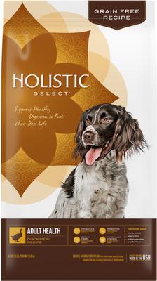 Show full view: Holistic Select Adult Health Duck Meal Recipe Grain-Free Dry Dog Food, 24-lb bag slide 1 of 13
