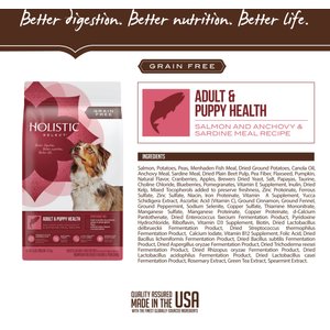 Holistic Select Adult & Puppy Grain-Free Salmon, Anchovy & Sardine Meal Recipe Dry Dog Food, 24-lb bag