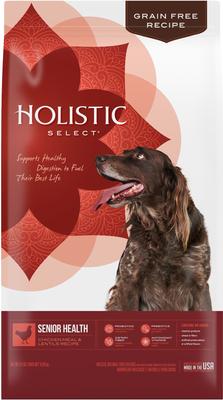Show full view: Holistic Select Senior Health Chicken Meal & Lentils Recipe Dry Dog Food, 24-lb bag slide 1 of 13