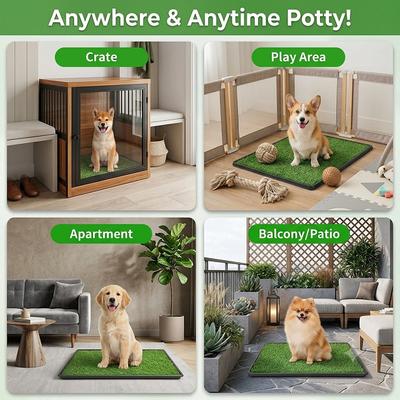 Show full view: HOMAGICO Grass Pad with Tray Indoor Dog Potty, 20 x 30-in slide 3 of 6