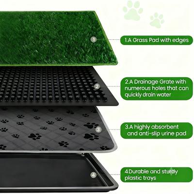 Show full view: HOMAGICO Grass Pad with Tray Indoor Dog Potty, 20 x 30-in slide 6 of 6