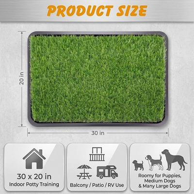 Show full view: HOMAGICO Grass Pad with Tray Indoor Dog Potty, 20 x 30-in slide 2 of 6