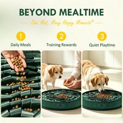 HOMAGICO Interactive Snuffle Dog & Cat Feeding Mat, 20 x 2-in, Green slide 2 of 8