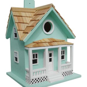 Home Bazaar Beachside Cottage Birdhouse, Seafoam Blue