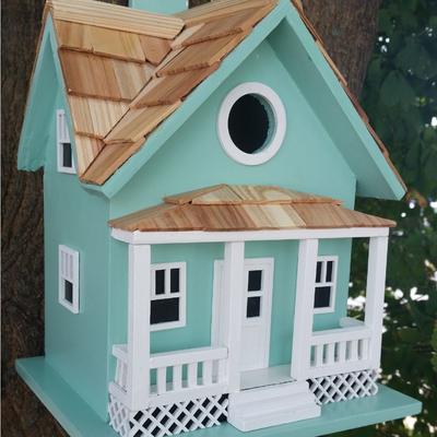 Show full view: Home Bazaar Beachside Cottage Birdhouse, Seafoam Blue slide 2 of 3
