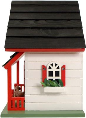 Show full view: Home Bazaar Bow Wow Birdhouse, Red/White slide 4 of 9