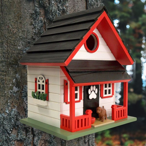 Show full view: Home Bazaar Bow Wow Birdhouse, Red/White slide 9 of 9